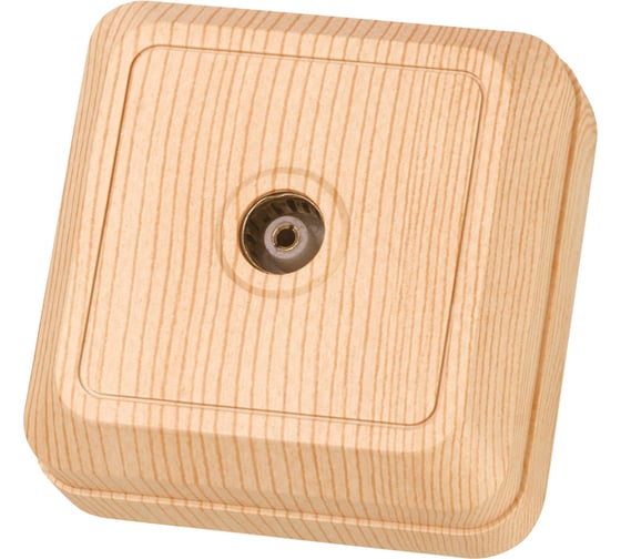 Розетка TDM ELECTRIC TВ простая (0-2400 Гц, "мама") открытой установки, IP20 сосна, серия "Ладога" SQ1801-0058 1