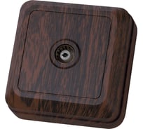 Розетка TDM ELECTRIC TВ простая (0-2400 Гц, "мама") открытой установки, IP20 бук, серия "Ладога" SQ1801-0042