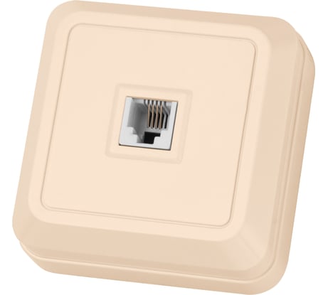 Розетка открытой установки TФ RJ-11 IP20, слоновая кость TDM ELECTRIC Ладога SQ1801-0023