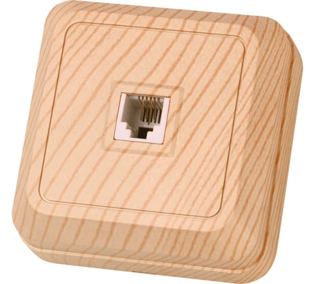 Розетка TDM ELECTRIC TФ (RJ-11) открытой установки IP20, сосна, серия "Ладога" SQ1801-0057