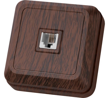 Розетка TDM ELECTRIC TФ (RJ-11) открытой установки IP20, бук, серия "Ладога" SQ1801-0041