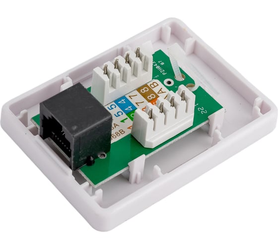 Компьютерная розетка Cabeus RJ-45, категория 5e, одинарная, внешняя, Dual IDC WS-8P8C-Cat.5e-1