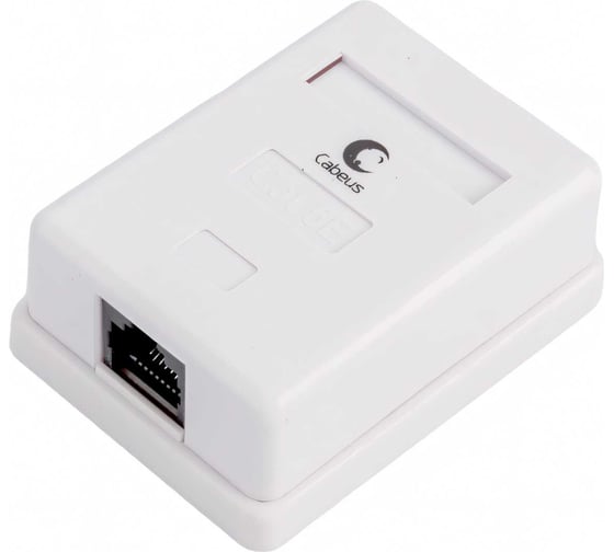 Компьютерная розетка Cabeus RJ-45, категория 5e, одинарная, внешняя, Dual IDC WS-8P8C-Cat.5e-1