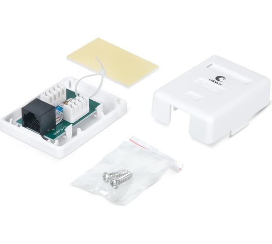 Компьютерная розетка Cabeus RJ-45, категория 5e, одинарная, внешняя, Dual IDC WS-8P8C-Cat.5e-1