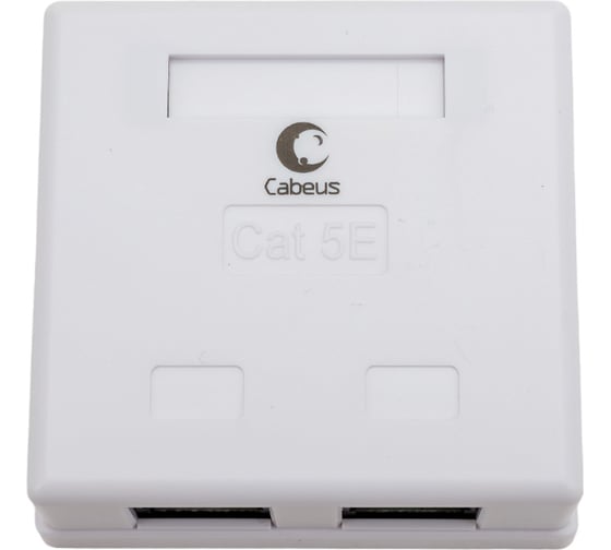 Компьютерная розетка Cabeus RJ-45, категория 5e, двойная, внешняя, Dual IDC WS-8P8C-Cat.5e-2