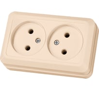 Двойная розетка открытой установки 2П IP20 10А, слоновая кость TDM ELECTRIC Ладога SQ1801-0018