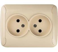 Розетка GUNSAN 2 поста Fantasy без заземления крем 16231275-100149