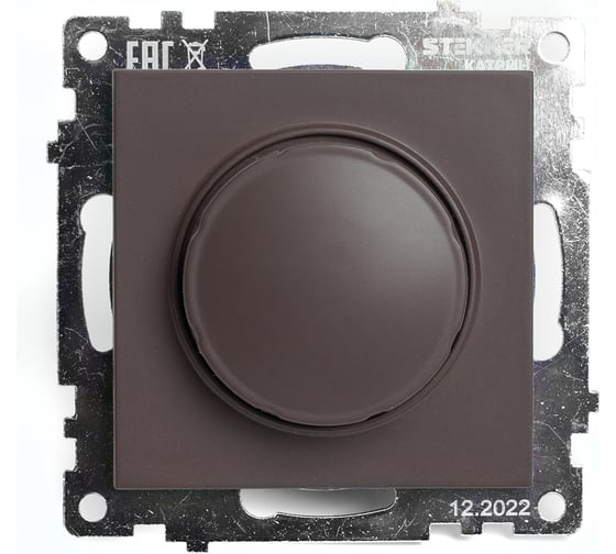 Диммирующий механизм выключателя STEKKER TRIAC GLS10-7106-04, 250V, 500W, серия Катрин, шоколад, 49017