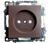 1-местная розетка без заземления (механизм) STEKKER GLS10-7109-04, 250V, 10А с защитной шторкой, серия Катрин, шоколад 49025