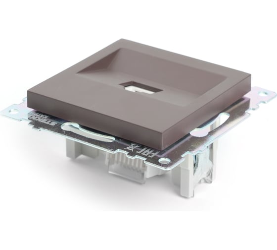 1-местная компьютерная розетка RJ-45 (механизм) STEKKER GLS00-7107-04, серия Катрин, шоколад, 49023
