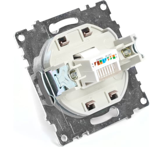 1-местная компьютерная розетка RJ-45 (механизм) STEKKER GLS00-7107-04, серия Катрин, шоколад, 49023