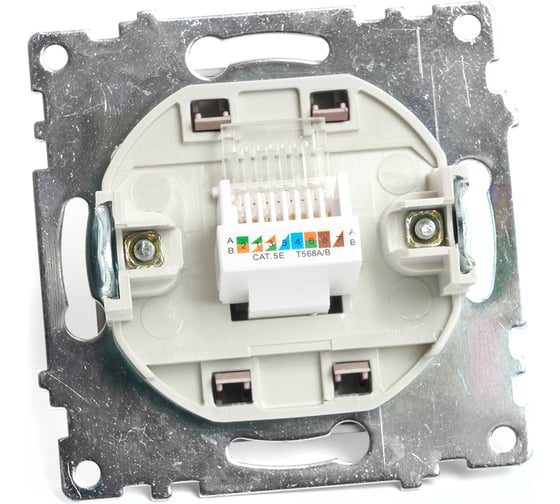 1-местная компьютерная розетка RJ-45 (механизм) STEKKER GLS00-7107-04, серия Катрин, шоколад, 49023