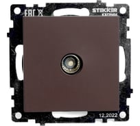 1-местная телевизионная розетка (механизм) STEKKER GLS00-7108-05, 75 Ом, 5-862МГц, серия Катрин, черный 49024