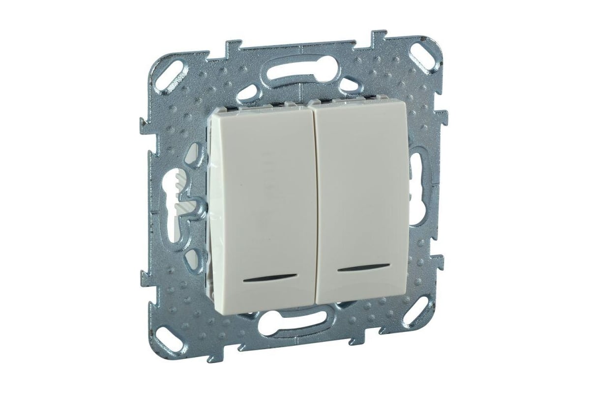 2-клавишный выключатель Systeme Electric 2 модуля СП Unica 10А IP20 (2х ...