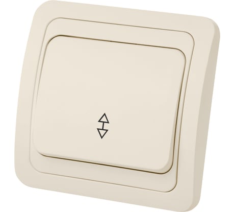 Переключатель слоновая кость на 2 направления 1-клавишный 10А серия "Валдай" TDM ELECTRIC SQ1804-0103