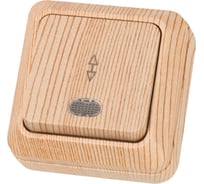 Переключатель на 2 направления TDM ELECTRIC 1-кл. открытой установки с подсветкой IP20 10А, сосна, серия "Ладога" SQ1801-0048