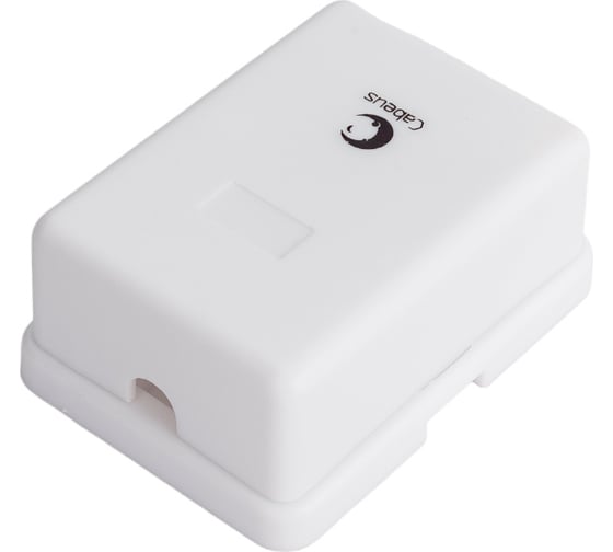 Двойная внешняя телефонная розетка RJ-12(6P4C) Cabeus белая WS-6P4C-TEL-2