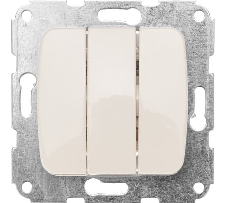 Механизм 3-клавишного выключателя KRANZ скрытой установки, 10а, бежевый KR-78-0234