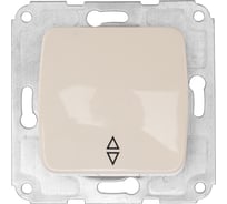 Механизм 1-клавишного проходного переключателя KRANZ скрытой установки, 10а, бежевый KR-78-0235