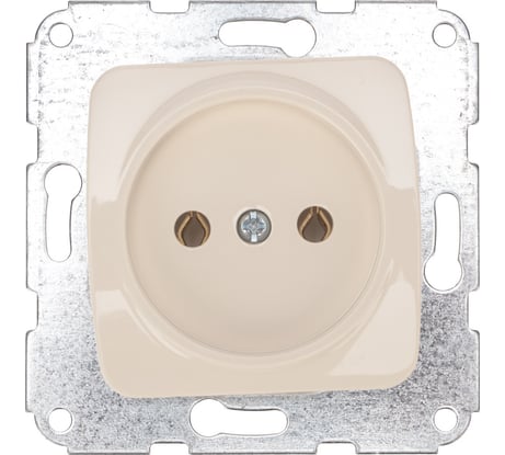 Механизм 1-ой розетки керамика KRANZ без заземления, скрытой установки, 10а, бежевый KR-78-0244