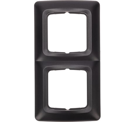 Рамка для розеток KRANZ 2-постовая, черный металлик KR-78-0346