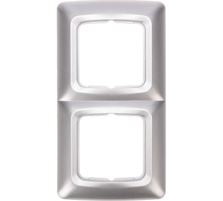 Рамка для розеток KRANZ 2-постовая, серебряный металлик KR-78-0286