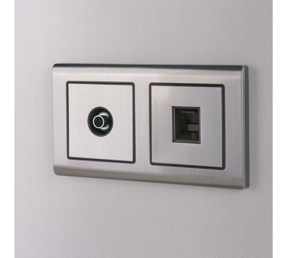 Накладка для rj45 и rj11 WERKEL глянцевый никель a037018