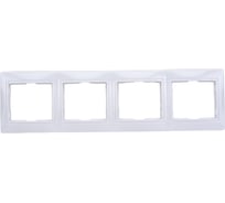 Горизонтальная 4-х местная рамка, белая UNIVersal Севиль C0046