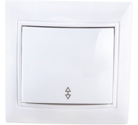 Одноклавишный проходной выключатель, белый UNIVersal Севиль С0025