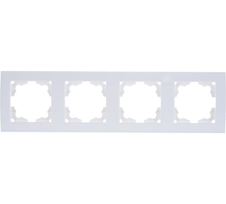 Четырехместная горизонтальная рамка, белая UNIVersal Бриллиант 7947502