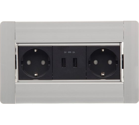 Блок розеток NAVAKO ultra silver 12015