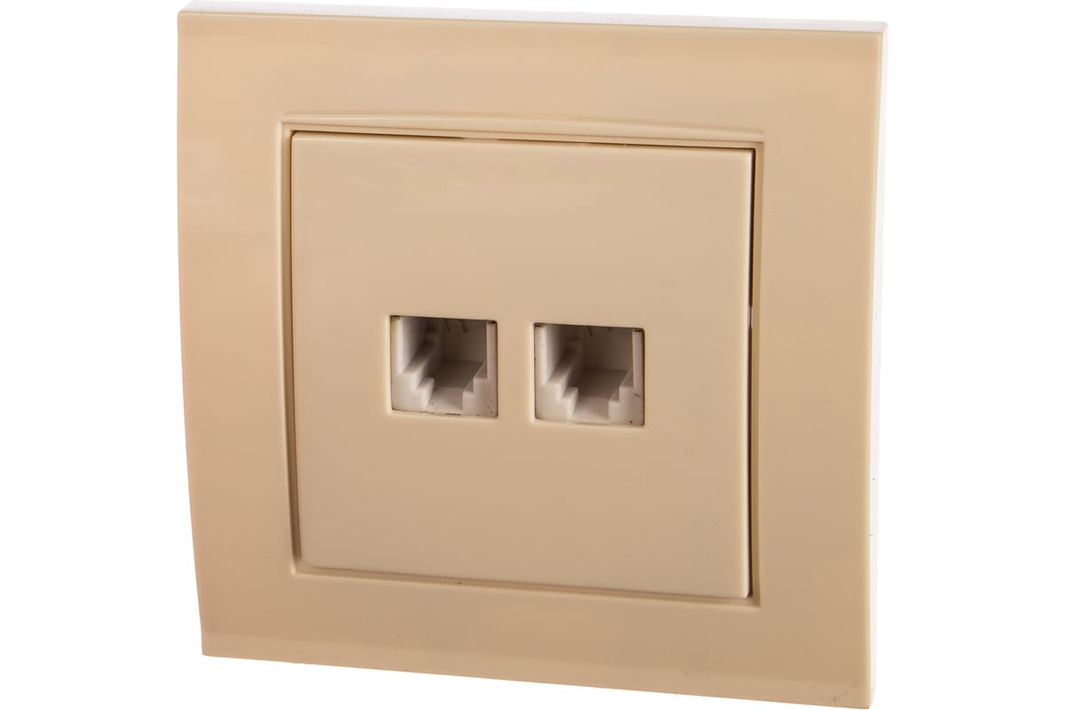 Двойная телефонная розетка, слоновая кость UNIVersal Бриллиант 7948776 ...