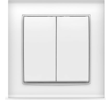 Двухклавишный выключатель, белый UNIVersal Бриллиант 7947403