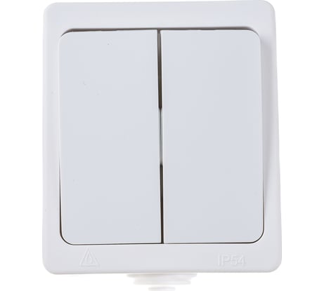 Двухклавишный выключатель IP-54, белый UNIVersal Аллегро 5563491