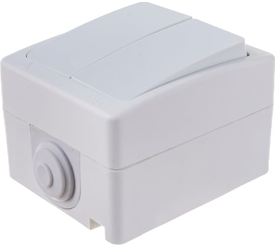 Двухклавишный выключатель IP-54, белый UNIVersal Аллегро 5563491