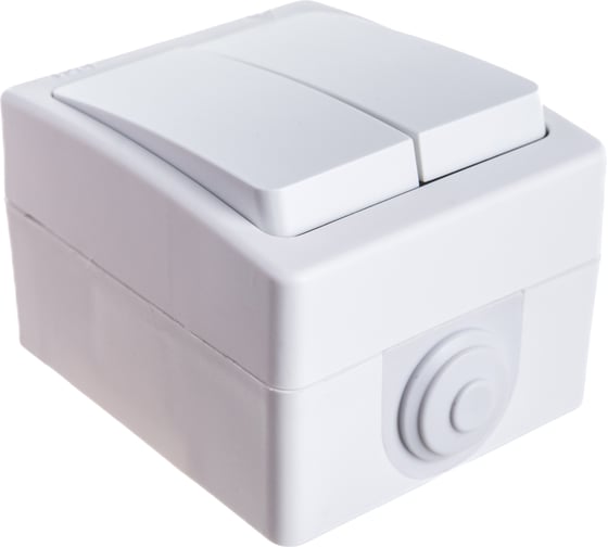 Двухклавишный выключатель IP-54, белый UNIVersal Аллегро 5563491