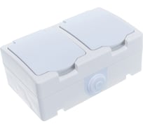 Блок: розетка + розетка с заземлением, с защитными шторками, с крышкой IP-54, белый UNIVersal Аллегро 5562951