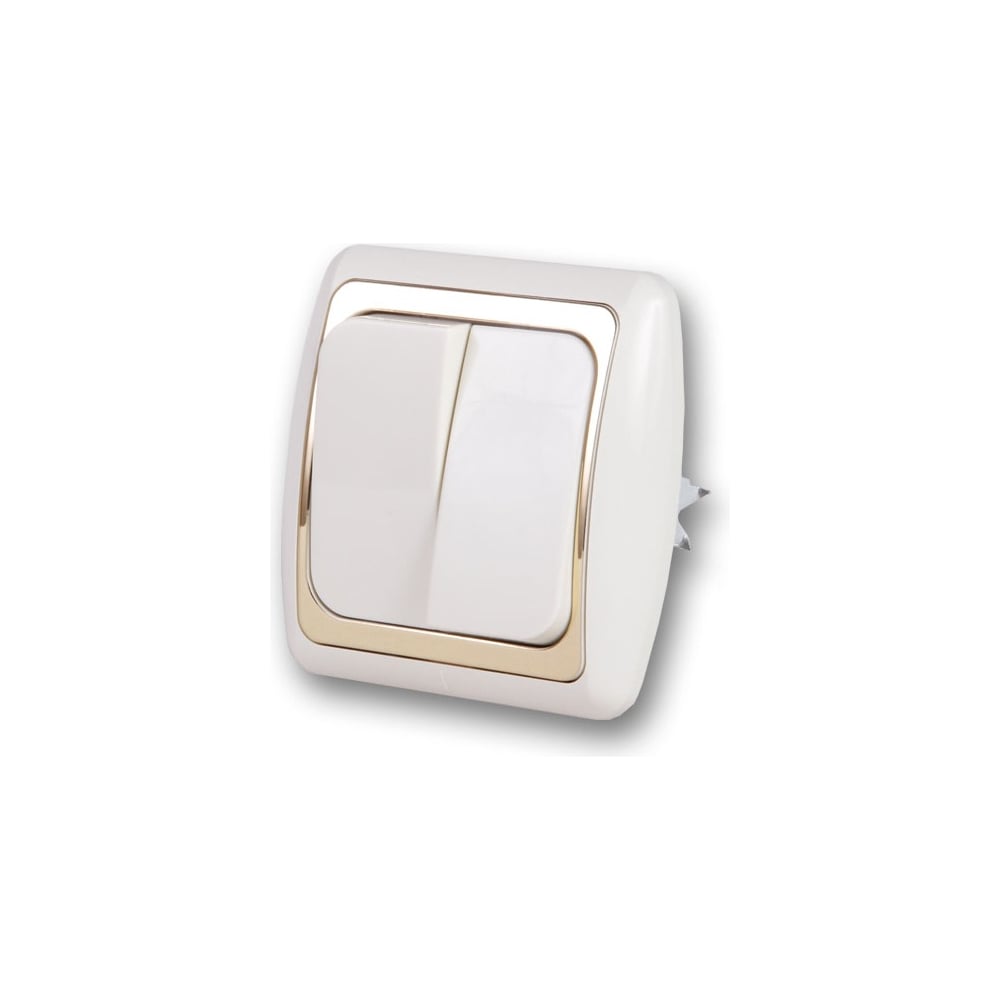 Двухклавишный выключатель скрытой проводки беж/зол duwi ДЕЛЬТА 26207 7 ...