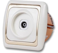 Телевизионная розетка, беж/зол duwi ДЕЛЬТА 26277 0