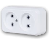 Двухместная розетка без заземления открытой проводки, белый duwi АЛЬФА 26169 8