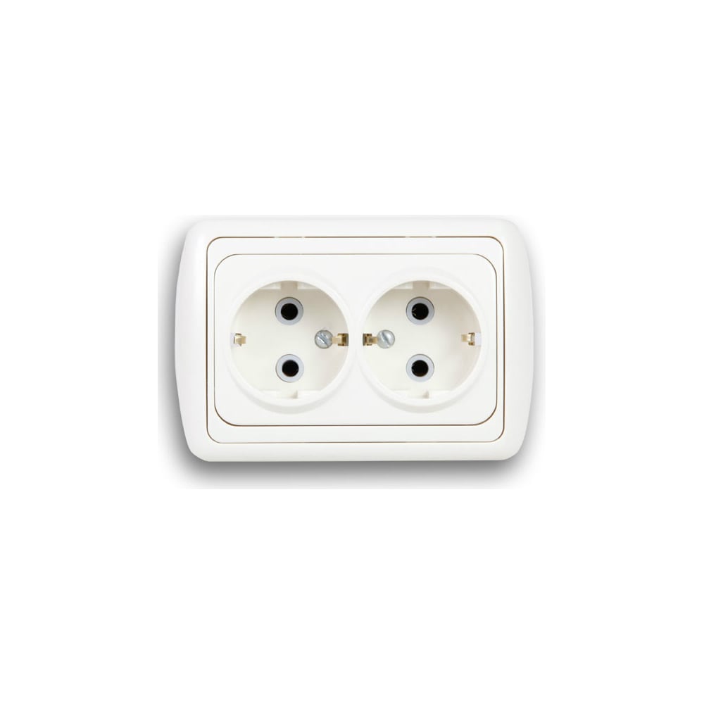 Двухместная розетка скрытой проводки с заземлением, беж/беж duwi ДЕЛЬТА ...