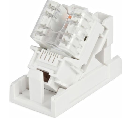 Розетка-вставка 45x22.5 (аналог Mosaic) с наклонным модулем RJ-45, категория 5е Hyperline SIP2K-C5E-M45-22.5 35210