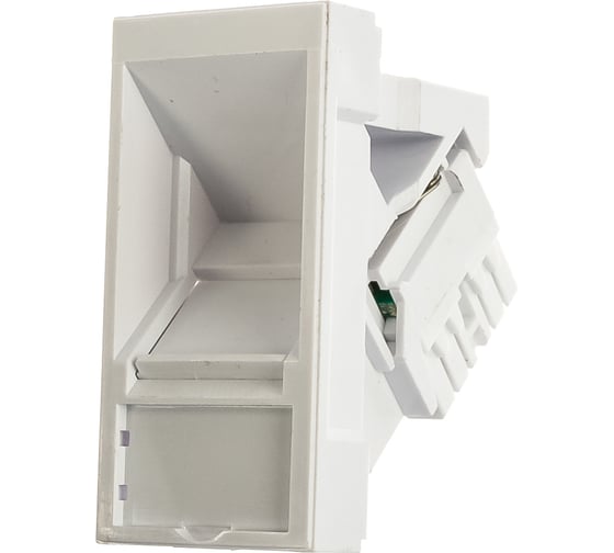 Розетка-вставка 45x22.5 (аналог Mosaic) с наклонным модулем RJ-45, категория 5е Hyperline SIP2K-C5E-M45-22.5 35210