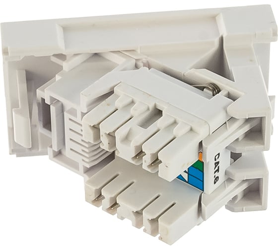 Розетка-вставка 45x22.5 (аналог Mosaic) с наклонным модулем RJ-45, категория 6 Hyperline SIP2K-C6-M45-22.5 35211