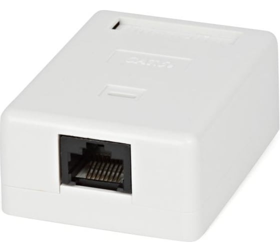 Компьютерная одинарная, внешняя розетка RJ-45 8P8C категория 5e Dual IDC Hyperline SB2-1-8P8C-C5e-WH 27472