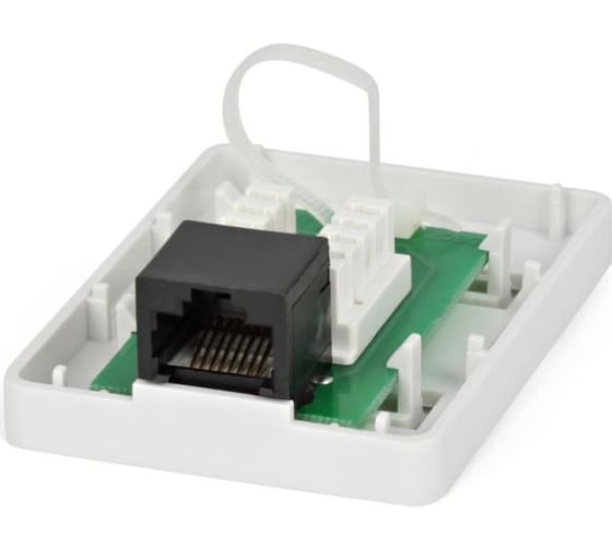 Компьютерная одинарная, внешняя розетка RJ-45 8P8C категория 5e Dual IDC Hyperline SB2-1-8P8C-C5e-WH 27472