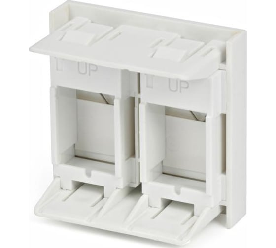 Вставка 45x45 аналог Mosaic для 2х модулей формата Keystone Jack со шторками Hyperline SIP2-2K-M45-45 35208