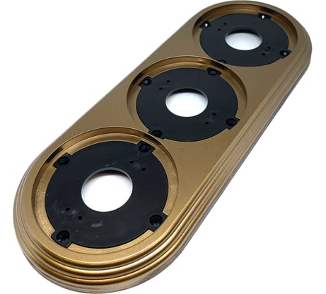 Трехместная рамка Мезонинъ пластиковая, 234x92x14 мм, цвет - бронза, серия усадьба, тм GE30703-36