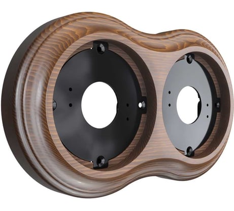 Двухместная рамка Мезонинъ, серия "аврора", цвет - тёмный дуб, тм GE70832-26