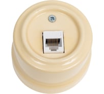 Компьютерная розетка Мезонинъ rj45, цвет - слоновая кость, серия "аврора", тм GE70342-02